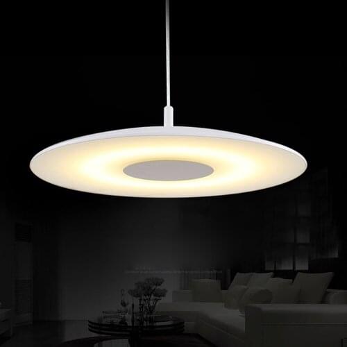 D50cm Modern White Warm Acrylic Paint Round Circle Hanging Lamp 24w Led Dining Room Pendant Light Household Suspend Lighting Ing