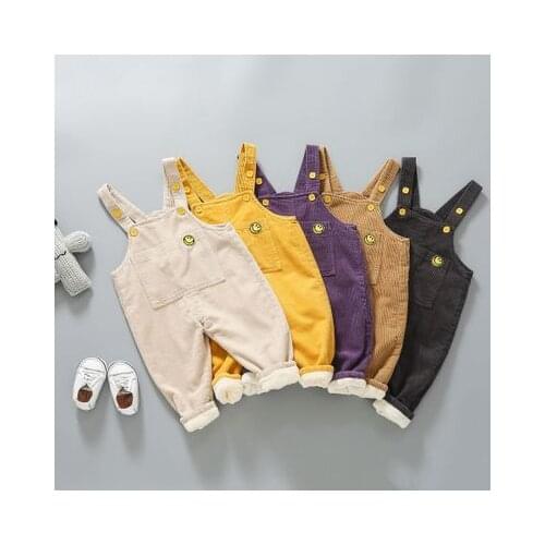 Childrens Suspenders Pants 2020 Winter New Childrens Corduroy Overalls Kids Soft and Comfortable Leisure Suspenders Pants 0-4Y