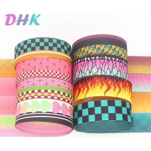 DHK 50yards Japan cartoon Ribbon double two face printed grosgrain DIY OEM decoration S1370