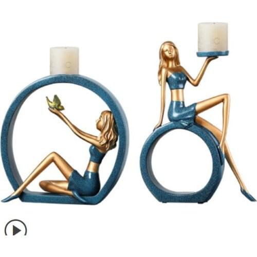 EUROPEAN SIMPLE ABSTRACT FEMALE CHARACTERS SCULPTURE FIGURINES HOME DECORS CRAFTS ORNAMENTS MODEL CREATIVE ORNAMENTS FURNISHINGS