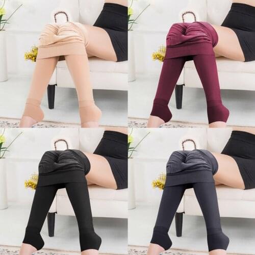 8 Color Fashion Winter Warm Leggings For Women Skinny Elastic Leggings Slim Fit Pants Hight Waist Trouser Female Fleece Leggings
