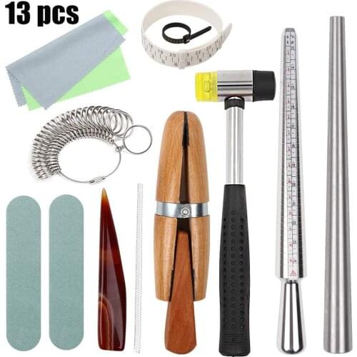 13 piece jewelry kit ring measuring ring shaping tool ring ring stick jewelry polishing tool
