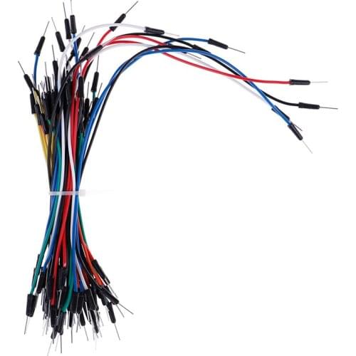 65pcs/lot NEW Jump Wire Cable Male to Male Flexible Jumper Wires Breadboard DIY Starter Kit Wholesale