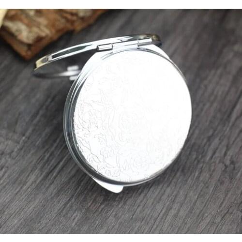Wholesale 100pcs 60MM Blank Compact Mirror DIY Portable Metal cosmetic mirror Silver -Fedex &DHLFree Shipping SN1027
