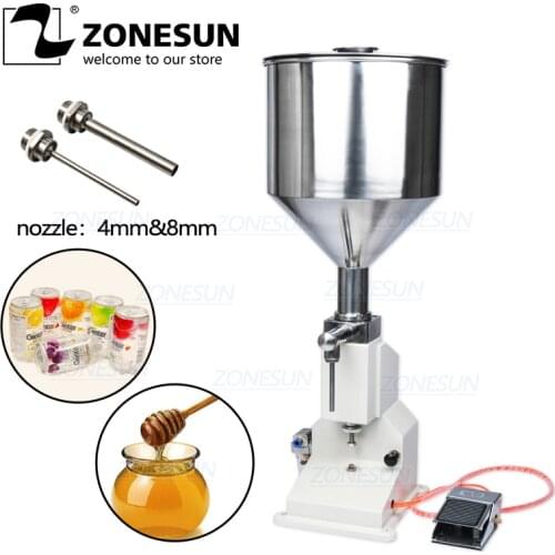ZONESUN Pneumatic Filling machine 5-50ml Alcohol gel hand sanitizer Cream Cosmetic Pesticide Cream Paste Shampoo Cosmetic Filler