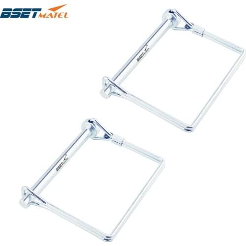 2PCS Spring Carbon Steel Square Shaft Locking Lock Pin Safety Coupler Retainer Farm Trailers Wagons Lawn Garden Auto Car Trailer