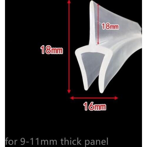 PVC Rubber U Strip Edge Shield Encloser Bound for 9mm - 11mm Glass Door Metal Wood Panel Board Vehicle Seals Transparent
