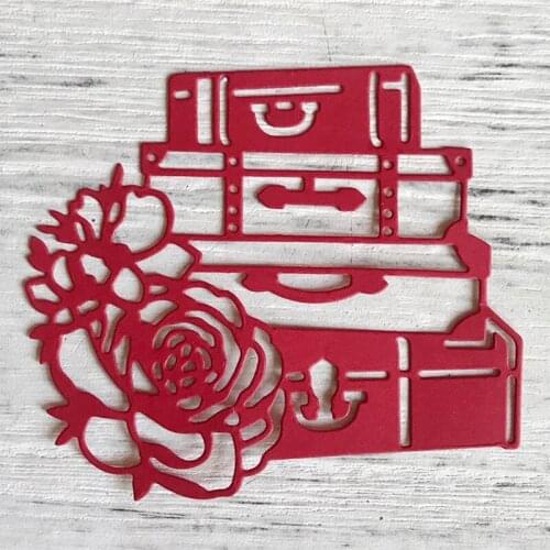 R7RC DIY Embossing Luggage Flower Card Knife Mould, Carbon Steel Printing Steel Mould for Album Paper Card Making
