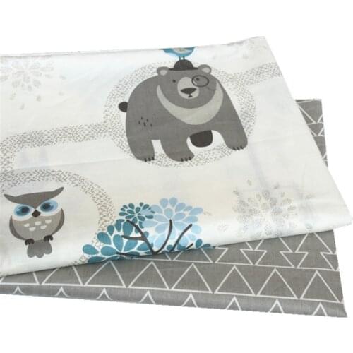 Grey Bear 100% cotton Twill Fabric for DIY Sewing Quilting Fashion Dress Making Material For Baby&Child and Dolls