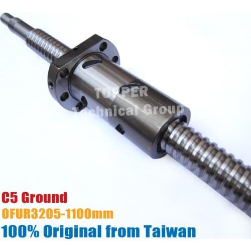Taiwan TBI DFU3205 C5 1100mm ball screw 5mm lead with new OFU3205 ballnut + end machined for CNC diy kit DFU set