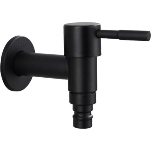 Stainless Steel Faucet Black Wall Mounted Washing Machine Tap Bath Toilet Mop Pool Water Taps for Garden Bathroom Dropshipping