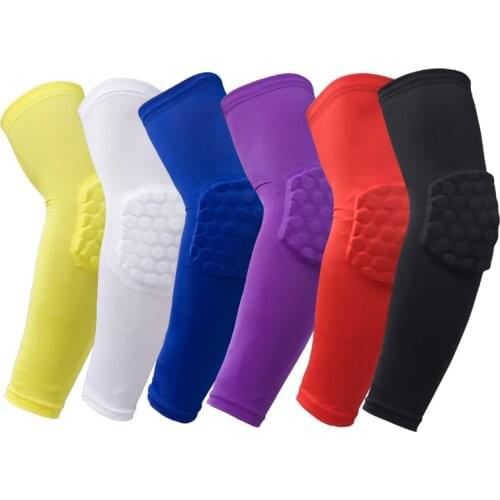 1 PC Honeycomb Sports Elbow Support Training Brace Protective Gear Elastic Arm Sleeve Bandage Pads Basketball Volleyball