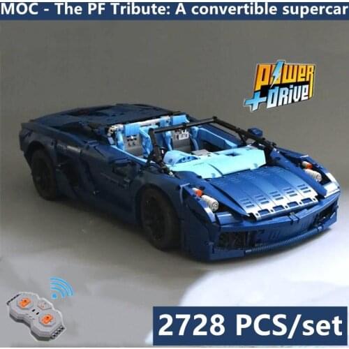 The PF Tribute: A convertible supercar RC Racing Car Motor Power Functions Technic MOC-31199 Building Block Brick Toy Kid Gift