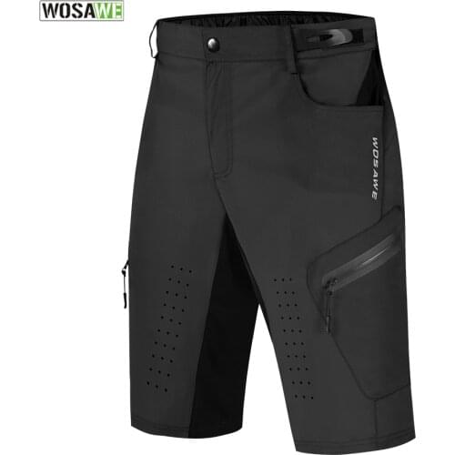 WOSAWE Men Cycling Shorts Loose Fit Bike Shorts Outdoor Sports Bicycle Short Pant MTB Mountain Shorts Water Resistant