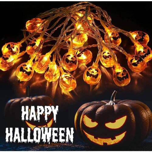Yohencin 30 LED Warm White Steady/Flashing Battery Pumpkin String Light Christmas Decoration Halloween Pumpkin Lights