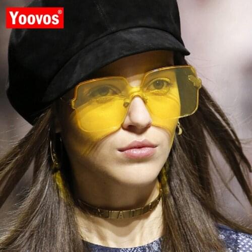 Yoovos New Rimless Square Sunglasses Women Men Vintage Big Frame Mirror Sun Glasses Fashion Brand Retro Lunette De Soleil Femme