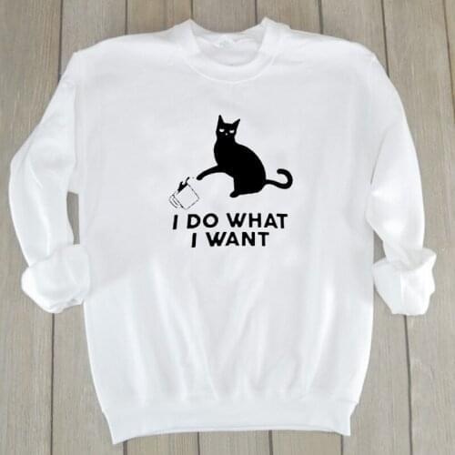 ZBBRDD I Do What I Want CAT Fashion Mom Women Sweatshirt Coffee Cup Mama Pullover Cotton Full long sleeve Shirts Drop Shipping