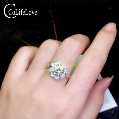 CoLifeLove Moissanite Wedding Ring for Woman 1ct 2ct 3ct F Color Moissanite Silver Ring Sterling Silver Moissanite Jewelry