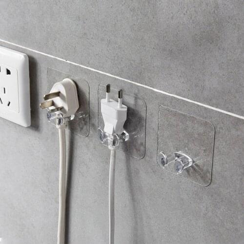 1pcs Wall Storage Hook Punch-free Power Plug Socket Holder Kitchen Stealth Hook Wall Adhesive Hanger Bathroom Wholesale Hot