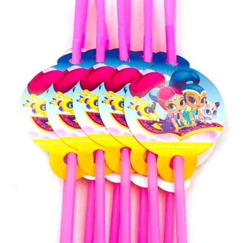 10pcs/bag Shimmering shine Party Supplies Disposable Drinking Straws kids Happy Birthday Decoration Baby Shower For Kids Girls