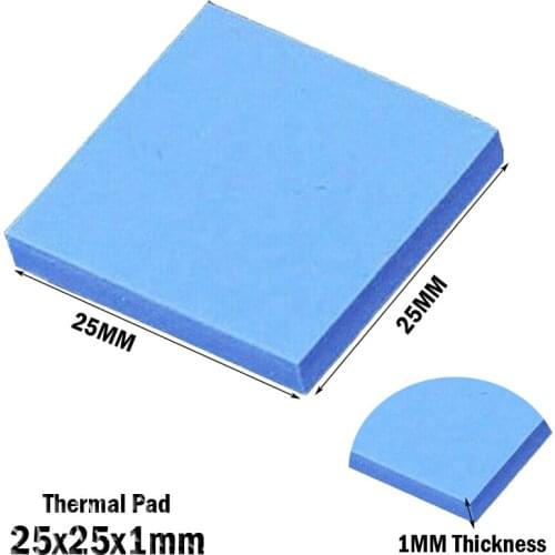 16pcs Lot 25x25x1MM Computer PS GPU CPU VGA Thermal Conductive Silicone Pad Pads