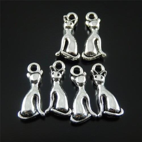 20PCS Metal Mini Small Cute Jewelry Making Charms Little Cat Accessory Collection Finding Necklace Pendant Best Blessing