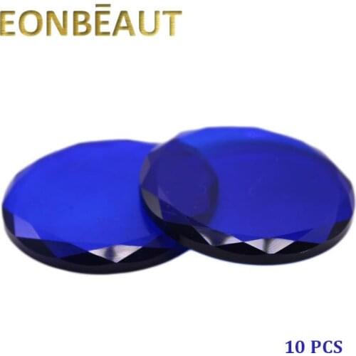 10PCS EONBEAUT Transparent Crystal Glass Pad Eyelash Glue Pallet Holder Clear Eyelash Extension Tool Wholesale Round Tray For Be
