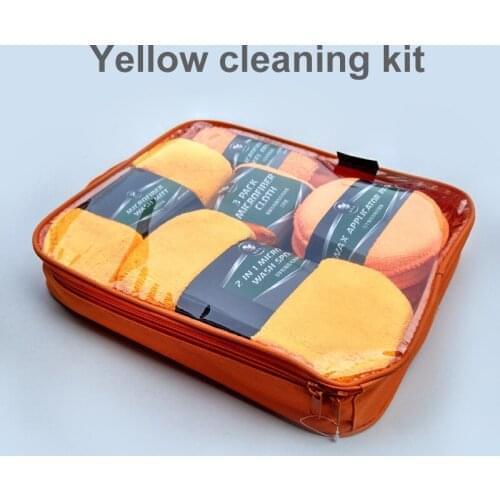 9PCS Car Cleaning Kit Car Wash Supplies Microfiber Towel Detailing Car Wheel Brush Waxing Sponge Combination Car Cleaning Tools