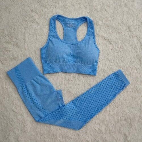 Seamless Yoga Set Wear Women Gym Workout Fitness Clothing Female Waist Legging Padded Push Up Sports Bra 2-piece Siut