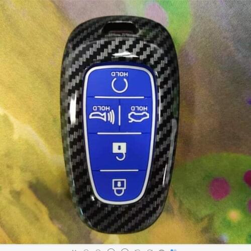 Carbon Fiber ABS Car Key Case Key Cover for Hyundai Sonata Tucson Solaris i30 Grand Stare 2019 2020 5button key