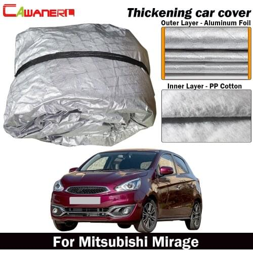 Cawanerl Thick Cotton Car Cover Waterproof Sun Rain Hail Snow Resistant Cover For Mitsubishi Mirage Sedan Hatchback Coupe