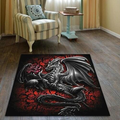 Black Dragon Soft Rugs Bedroom Living Room Floor Mat Non Slip Rugs Halloween Rugs Decor Tapis Mat Alfombra tatami carpet tapis