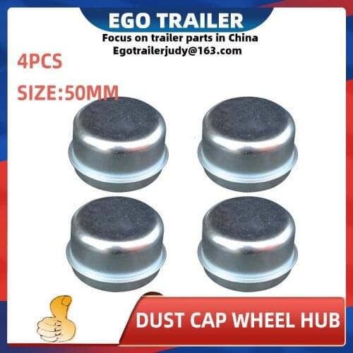 EgoTrailer 4pcs Replacement 50mm Metal Dust Cap Wheel Hub Trailer Bearing Dust Grease Cover