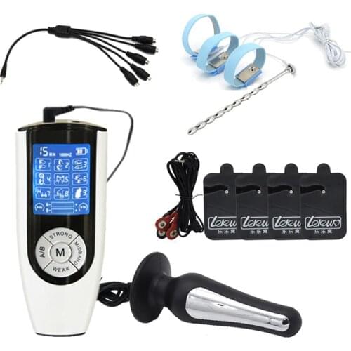 Electric Shock Massage Pads Anal Plug Penis Plug Catheter ,Stimulation Sex Toys Accesorries Set,Medical Themed kit