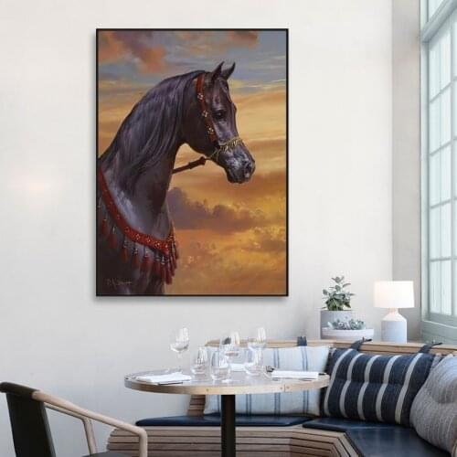 Classical Brown Horse Wall Art Canvas Prints Modern Animal Canvas Art Paintings On The Wall Canvas Pictures Posters Wall Decor