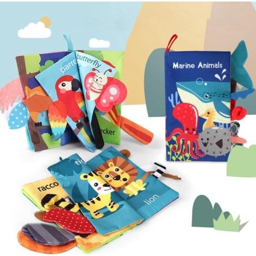 Soft Cloth Books For BabiesWashable Baby Books Forest Animals With Teether Preschool Enlightenment Toddler Books With Tails Toy