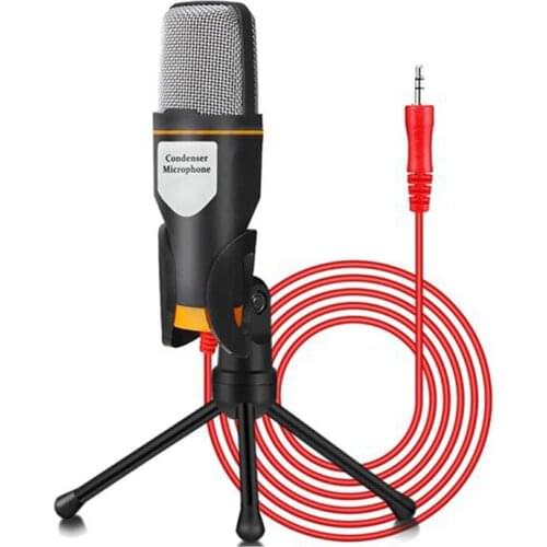 Condenser Microphone 3.5mm Plug Home Stereo MIC Desktop Tripod for PC Video Chatting Gaming Gaming Recording