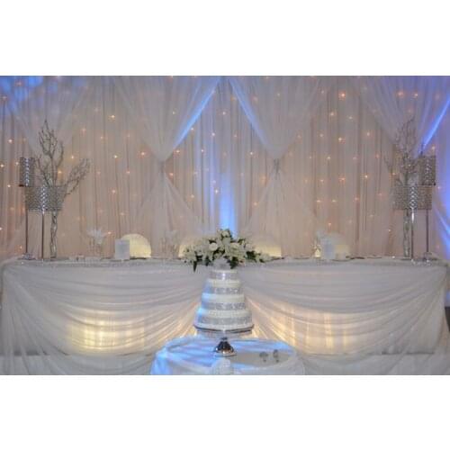 Lastest 2019 White Wedding Backdrop with starlit lighting 10ft (H) x 20ft (L)