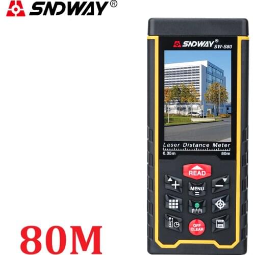 Laser distance meter Range finder outdoor 80m W-camera rechargeable battery Color LCD laser tape measure Area/volume/angle Tools