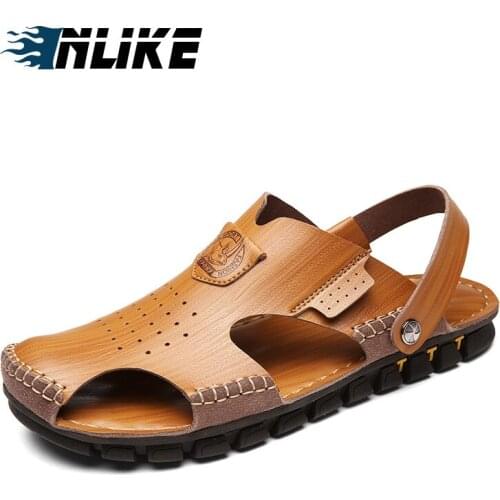 Summer Men Leather Sandals Men Sandals Casual Soft Sandals