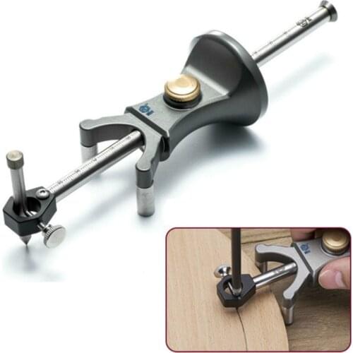 2 In 1 Line Circular Scriber Fine-tuning Woodworking Parallel Drawing Line Ruler Automatic Line Drawing Tool Dedicated Tool