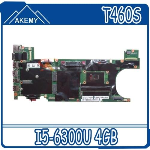Laptop motherboard For LENOVO ThinkPad T460S Core I5-6300U 4GB Mainboard 00JT935 NM-A421 SR2F0