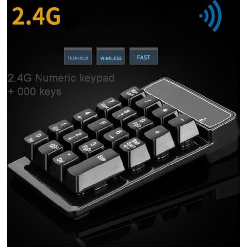 2.4GHz Mini USB Wireless Numeric Keypad 19 Keys Number Pad Numpad Receiver for Windows XP/7/8 Laptop PC Computer Accessories