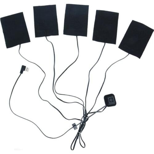 Multi-functional USB Charged Clothing Heating Pad Electric Heating Sheet with 3 Gear Adjustable Temperature for Vest Jacket