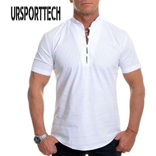 Mens Shirt Summer Casual Short Sleeve White Shirt Men Retro Tops Male Comfortable Fashion Shirt Blouse Camiseta Plus Size M-5XL
