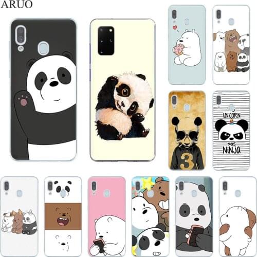 Cute Panda Bear Clear Soft TPU Phone Case For Samsung A72 A52 A51 A71 A41 A31 A32 A42 A21S A11 A50 A70 A10 A20 A30 A40 A12 Cover