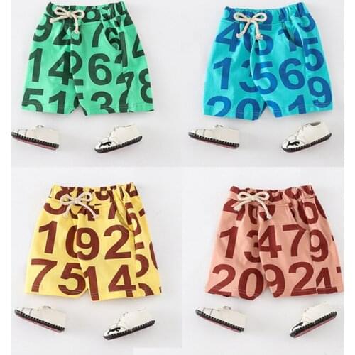 Summer New Kids Pants 2 3 4 5 6 7 Y Baby Boys Shorts Casual Loose Numeral Print Soft Shorts for Boy Childrens Shorts Baby Pants