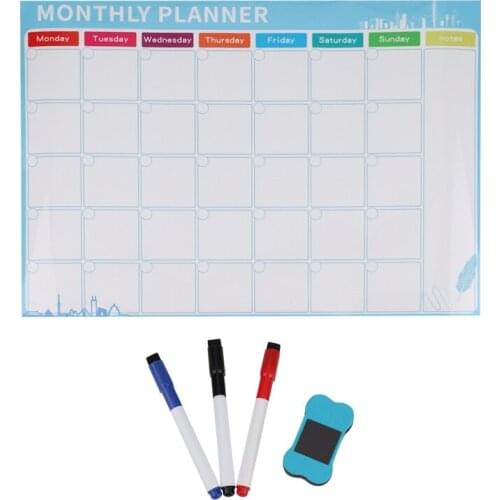 Rewritable Message Board Calendar Stickers Creative Removable Office Soft Whiteboard Magnetic Monthly Planner