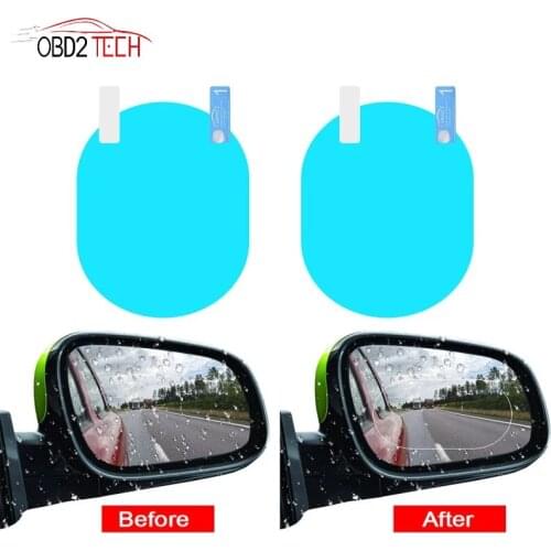 2 PCS Rainproof Car Rearview Mirror Anti Fog Sticker Anti-glare Waterproof Rainproof Car Sticker Sight In Rainy Days Car Film