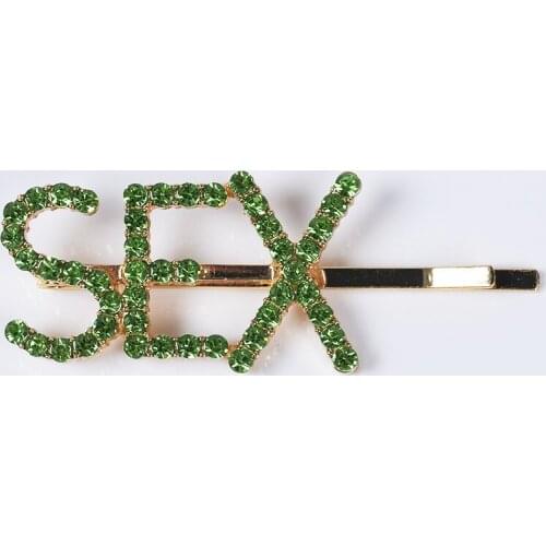 Luxury Crystal Letter SEX Hairpins Women Wedding Hair Accessories Rhinestone Hair Clips Fashion Pearl Hair pins Girls Barrettes